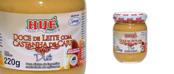 doce de leite c cast caju diet.jpg - Ingredientes : Leite Integral; Castanha de Caju; EDULCORANTES: Sorbitol; Sucralose; ESTABILIZANTE: Pectina Cítrica, Citrato de Sódio; REGULADOR DE ACIDEZ: Bicarbonato de Sódio; CONSERVADOR: Sorbato de Potássio. 